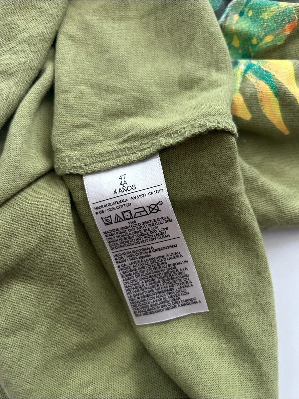 Old Navy Olive Green Dino Tee 4T NWT